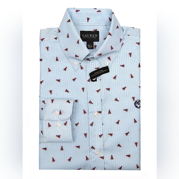 Lauren Ralph Lauren Other - LAUREN Ralph Lauren, Lobster Stripe Dress Shirt, Big Kids Size 18, EUC
